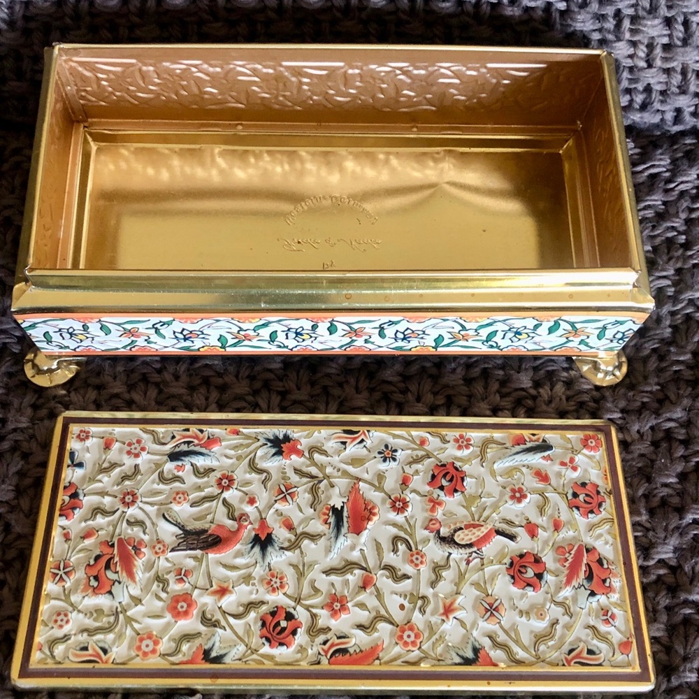 Decorative Gold and Floral Trinket Box